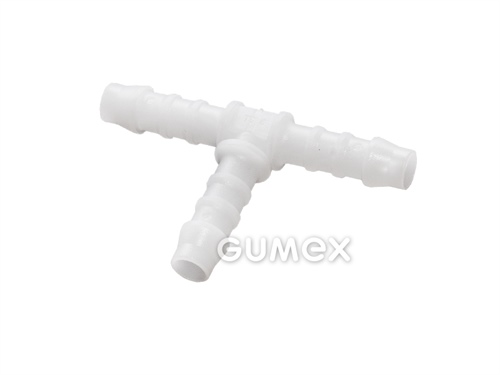 Spojka T NORMAPLAST TS, 3mm, 10bar, POM (acetal kopolymer), 0°C/+80°C, bílá